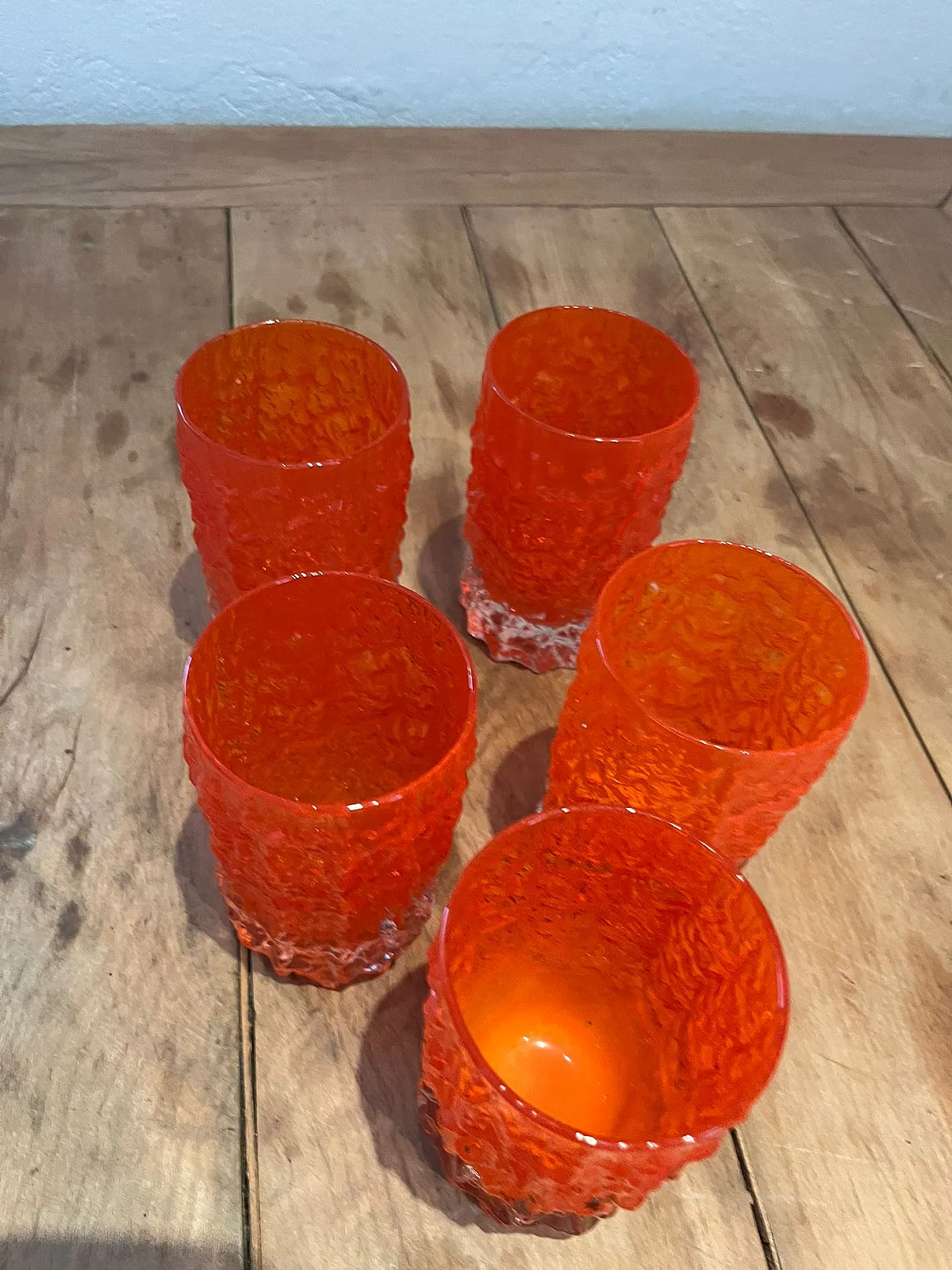 5 Bicchieri in vetro di Geoffrey Baxter, fine '900 7