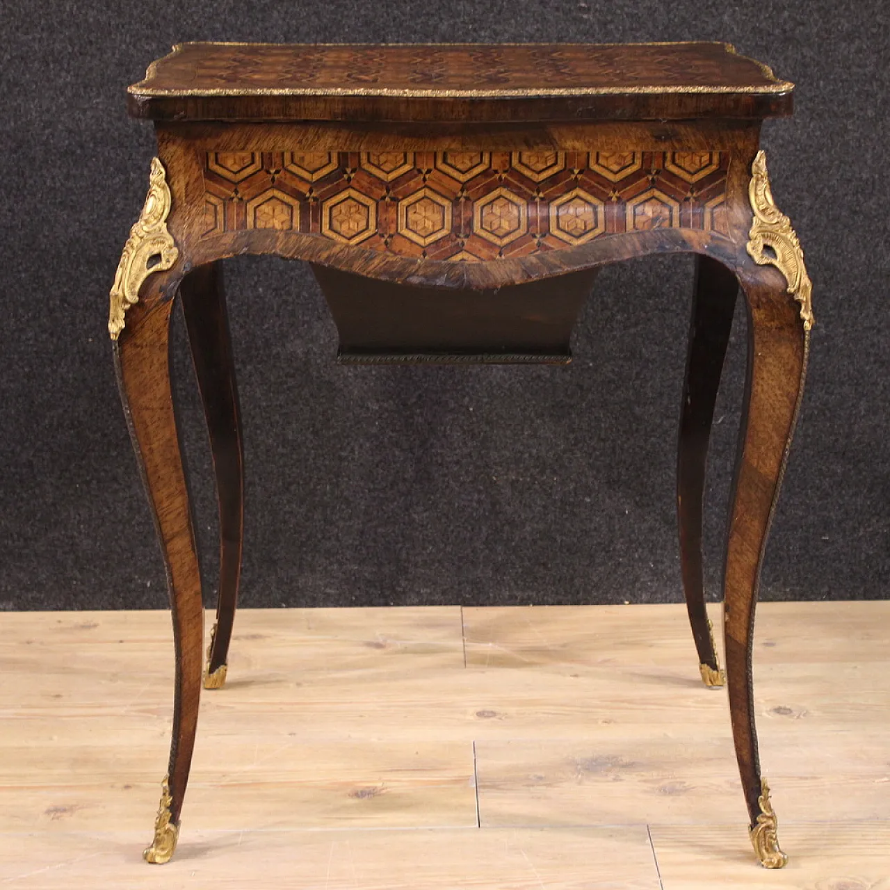 Tavolino da cucito intarsiato Napoleone III, '800 4
