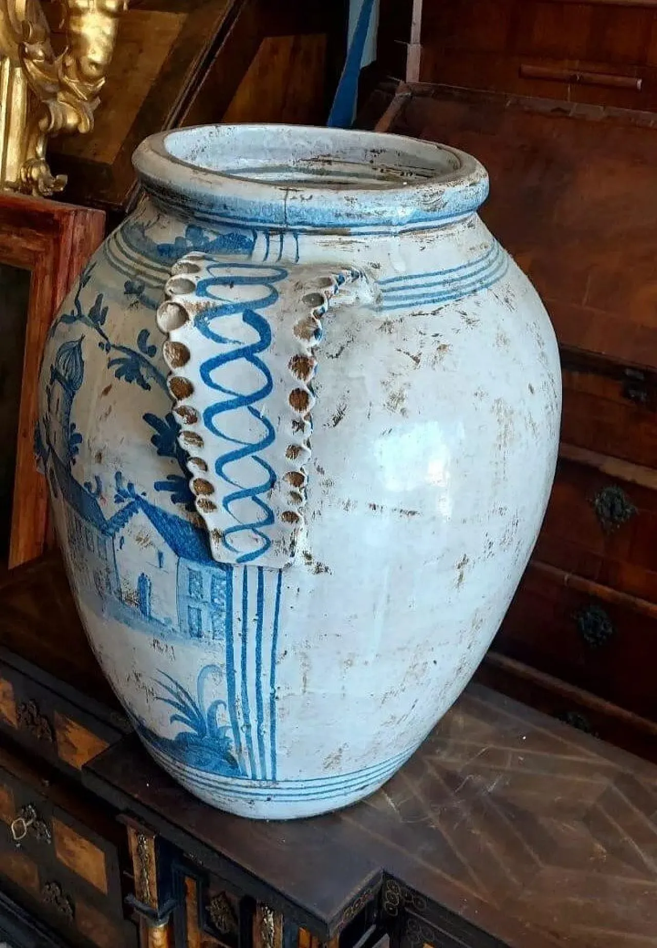 Vaso in maiolica napoletana, '800 5