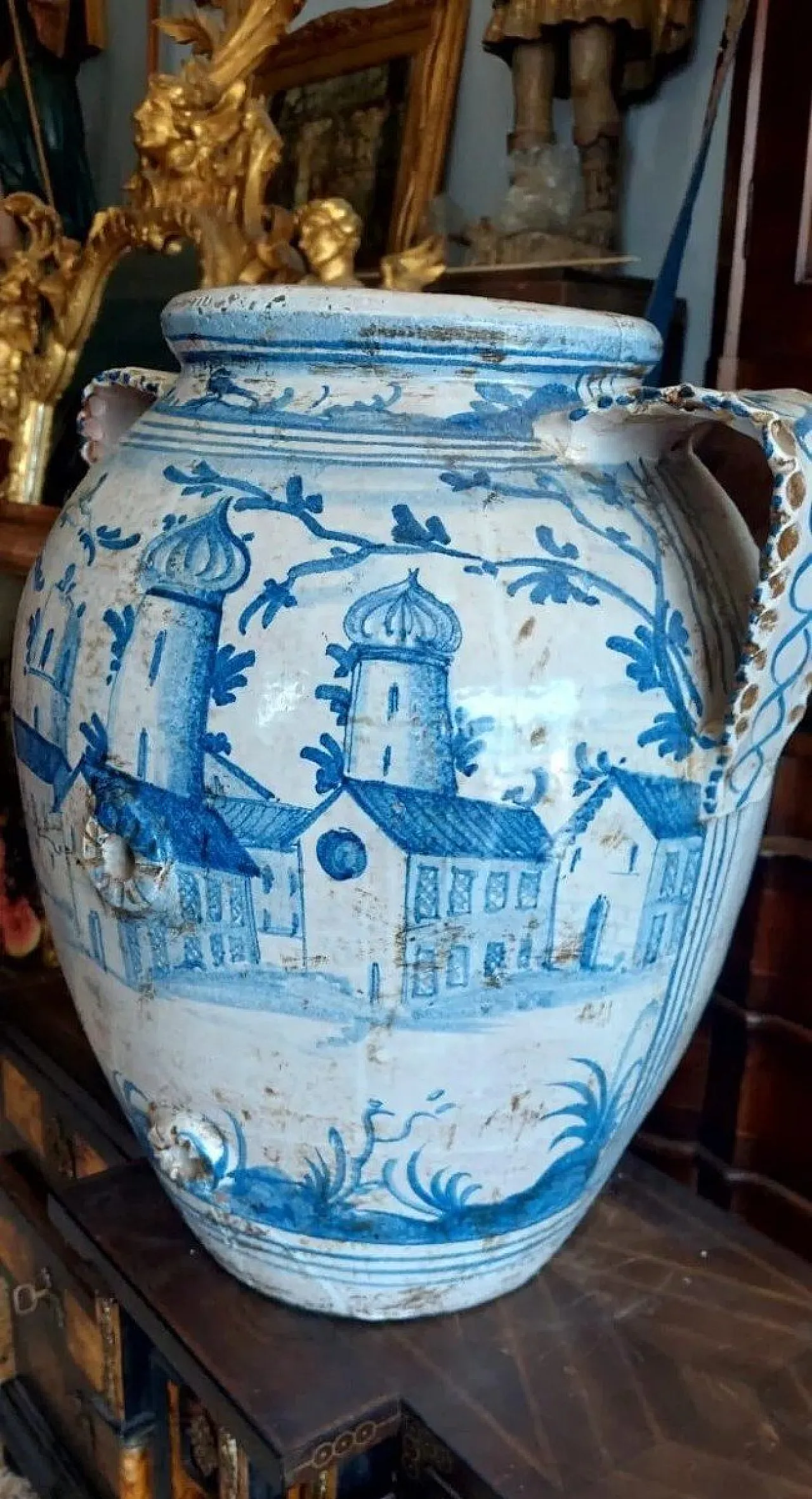 Vaso in maiolica napoletana, '800 6