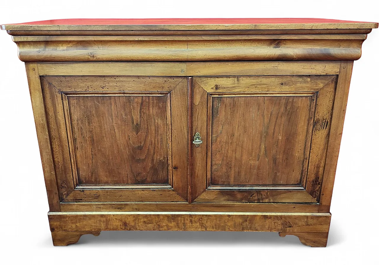 Credenza in noce con pannelli in olmo, '800 10