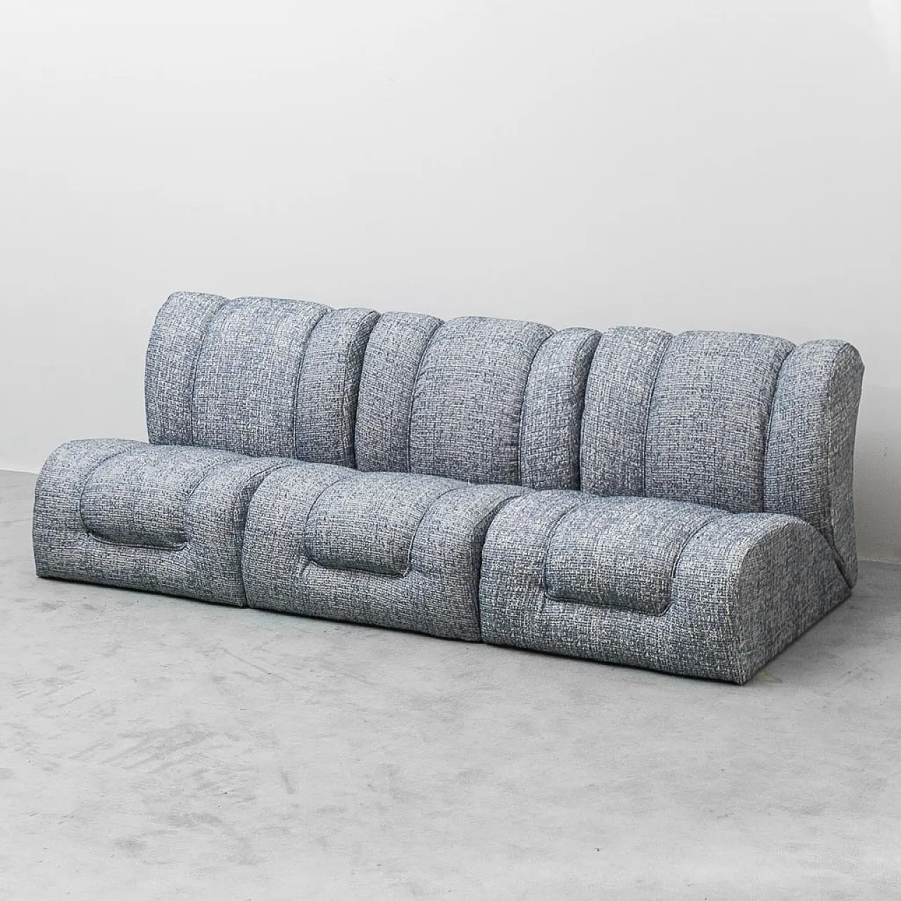 Modular 3-seater sofa, armchairs, 70s 1