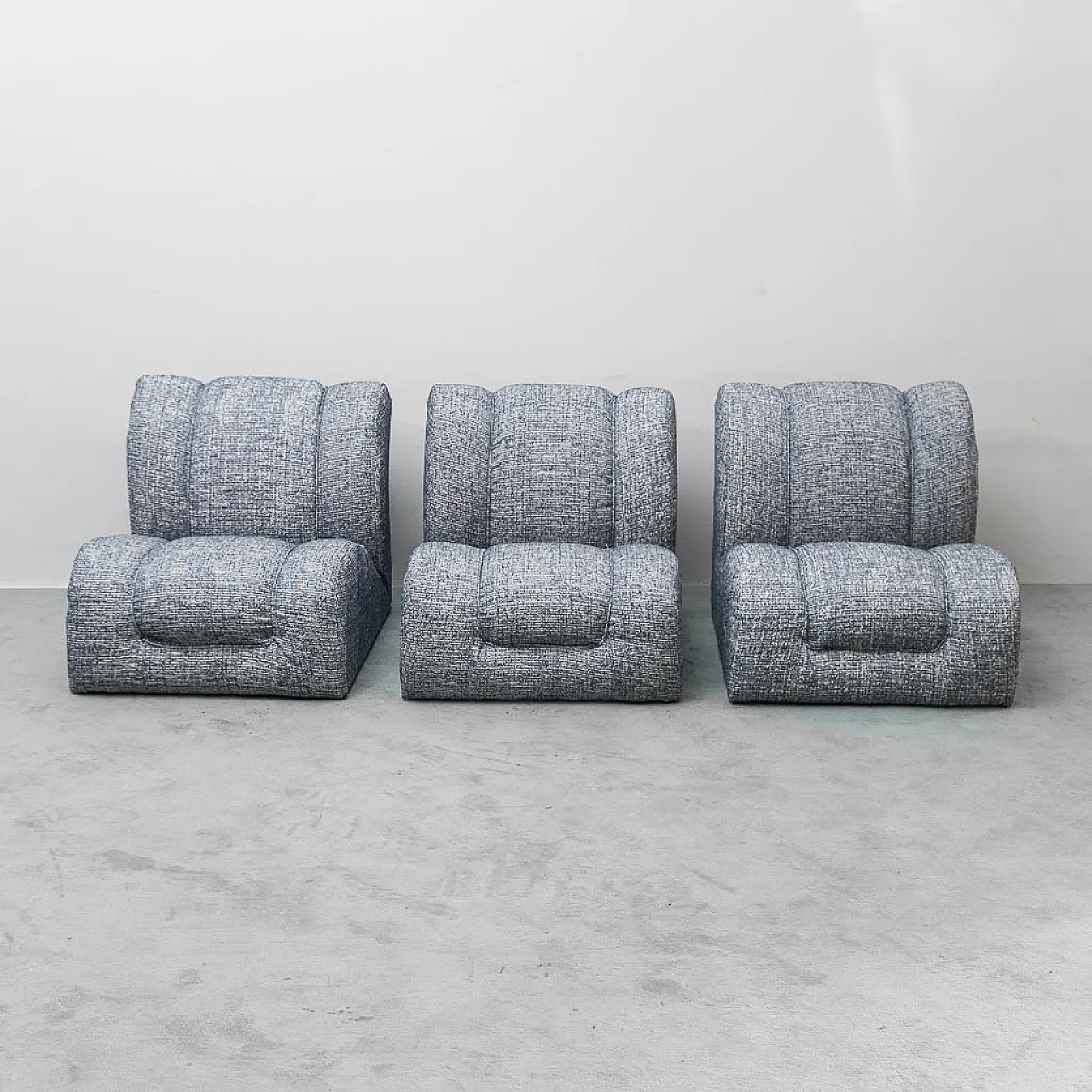 Modular 3-seater sofa, armchairs, 70s 6