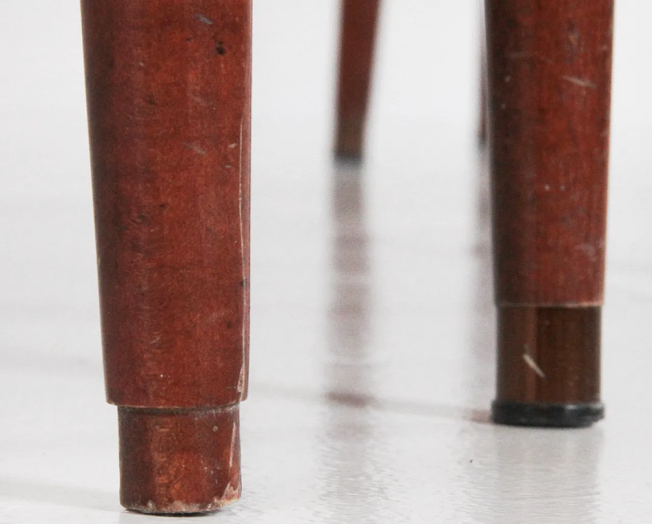 4 Wood and leather chairs, 1960s 10