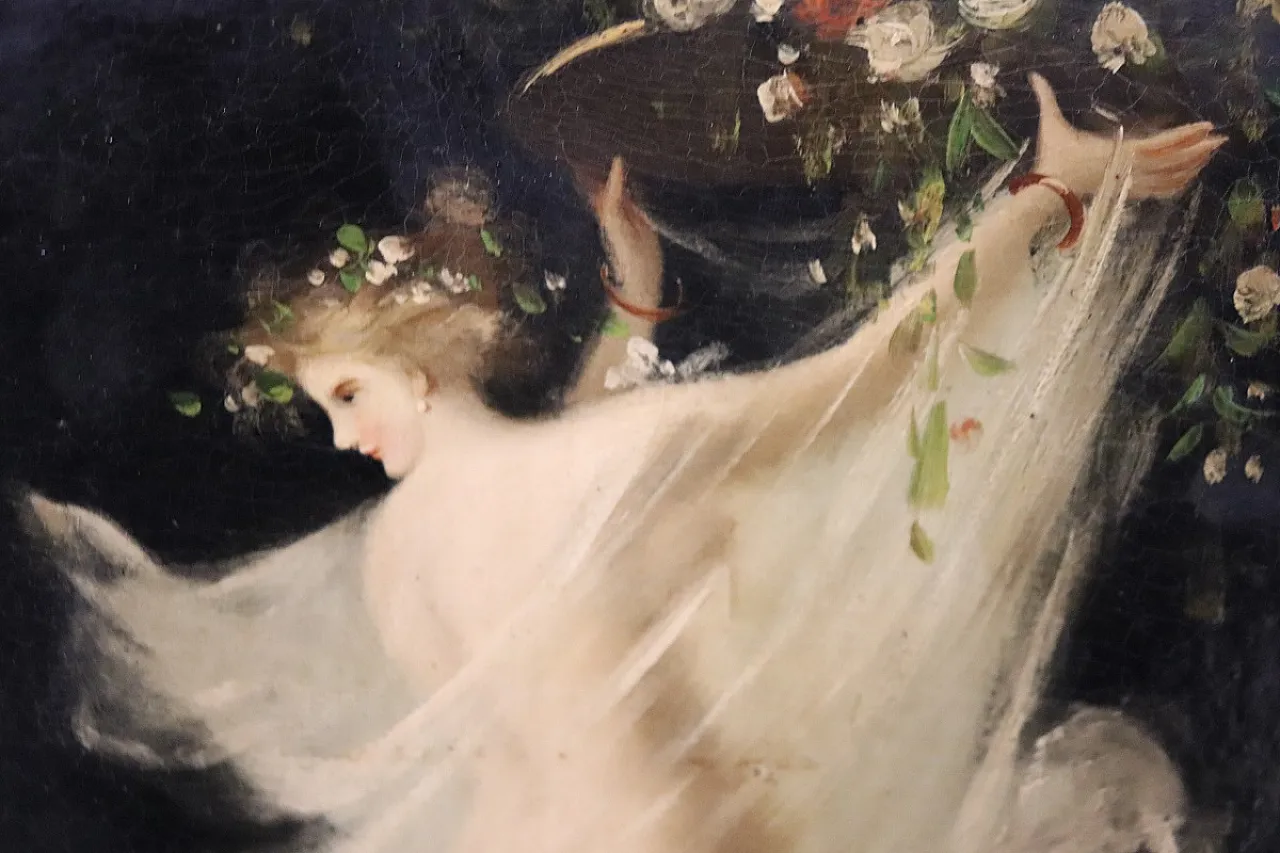 Olio su tavola, allegoria della primavera, '800 3