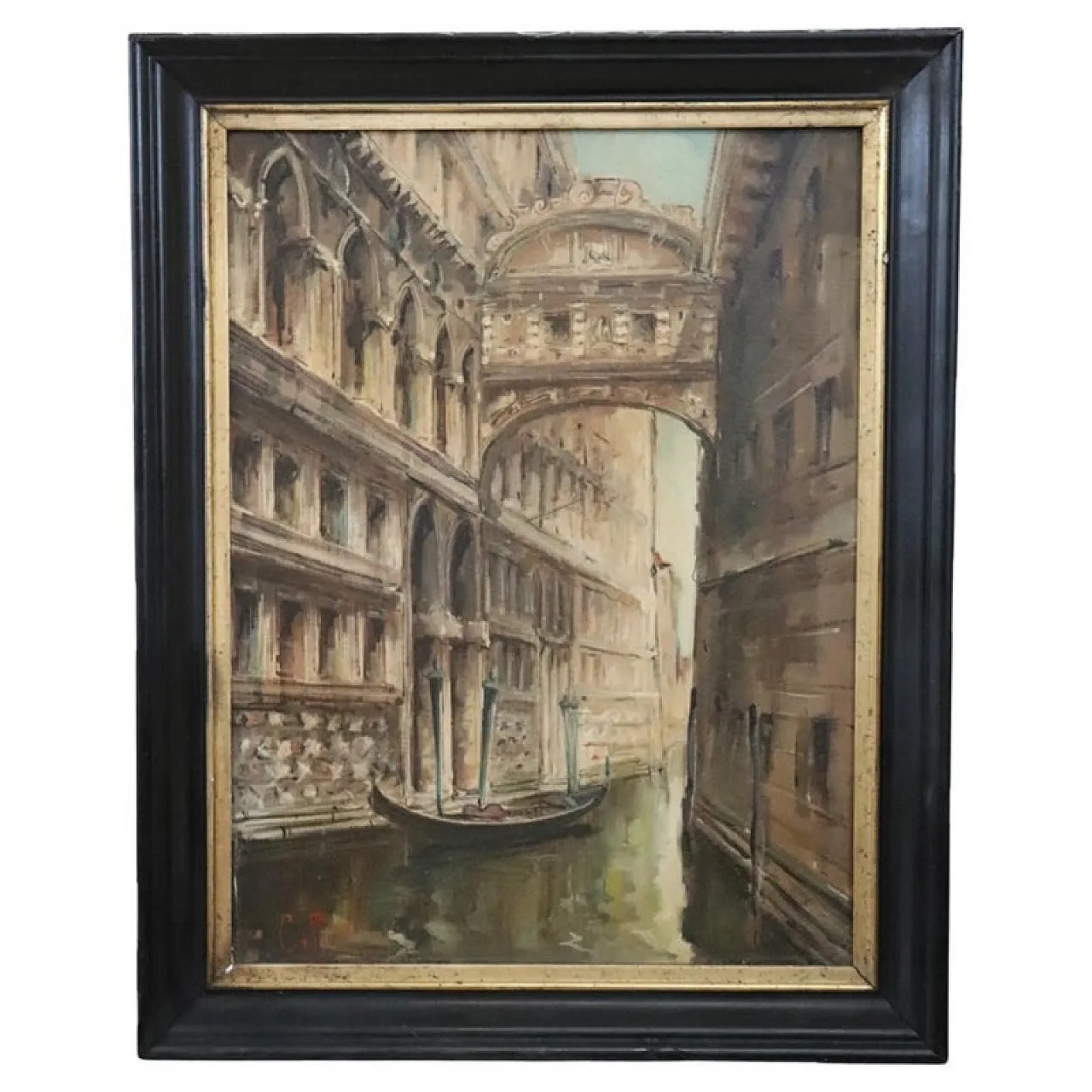 Olio su tela, Venezia il Ponte dei Sospiri, firma C. Rizzi '900 1