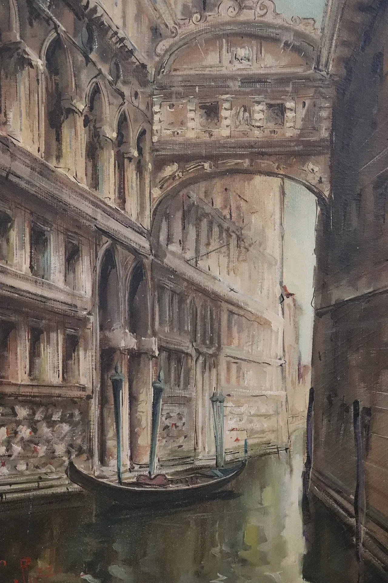 Olio su tela, Venezia il Ponte dei Sospiri, firma C. Rizzi '900 2