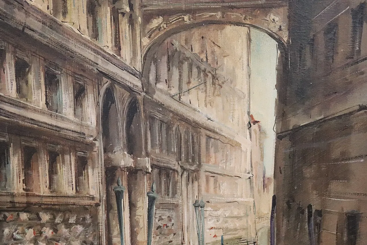 Olio su tela, Venezia il Ponte dei Sospiri, firma C. Rizzi '900 4