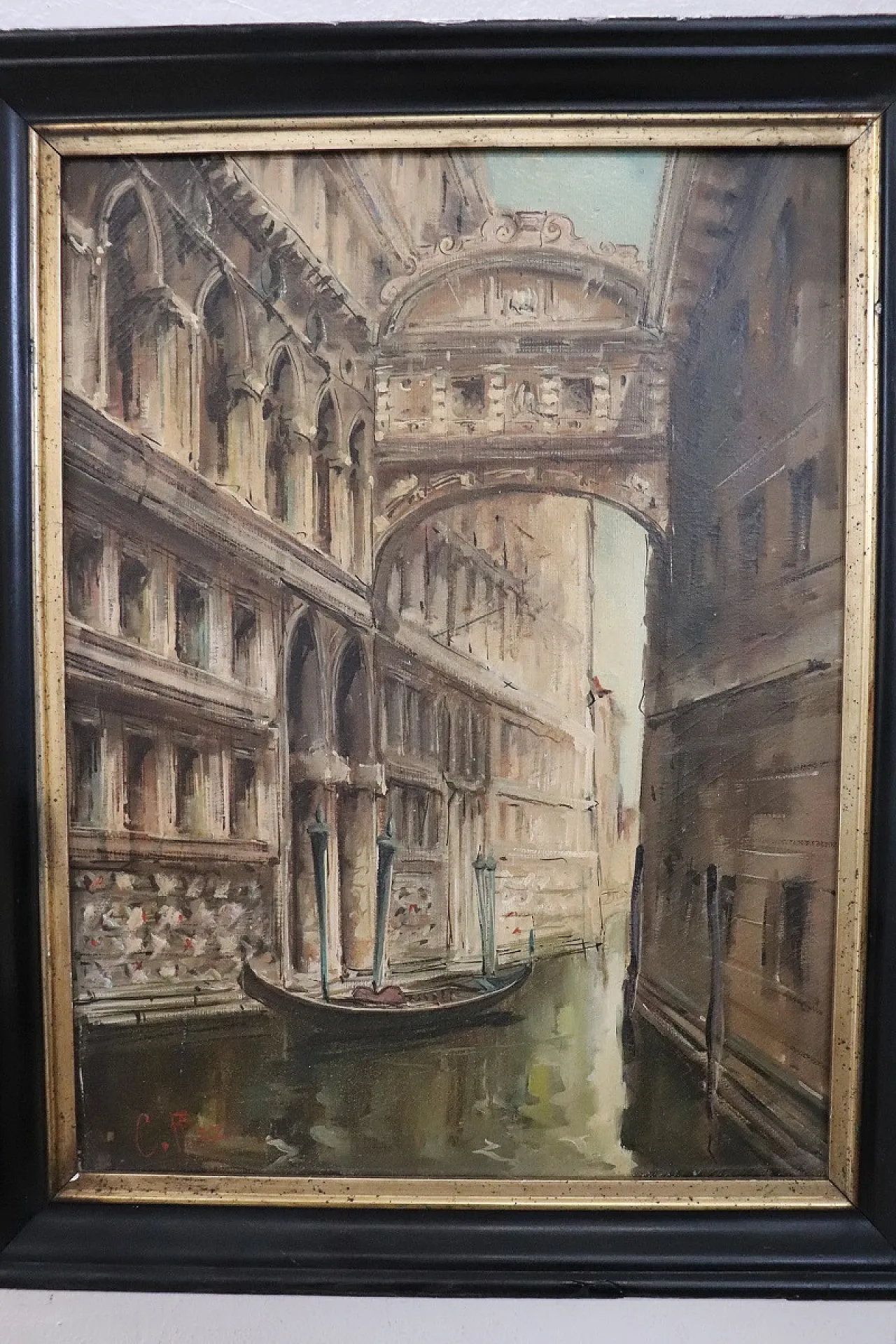 Olio su tela, Venezia il Ponte dei Sospiri, firma C. Rizzi '900 6