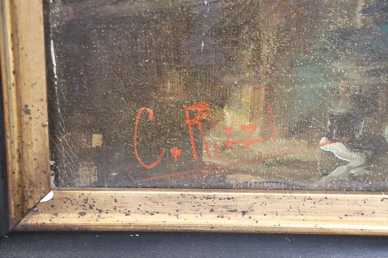 Olio su tela, Venezia il Ponte dei Sospiri, firma C. Rizzi '900 8