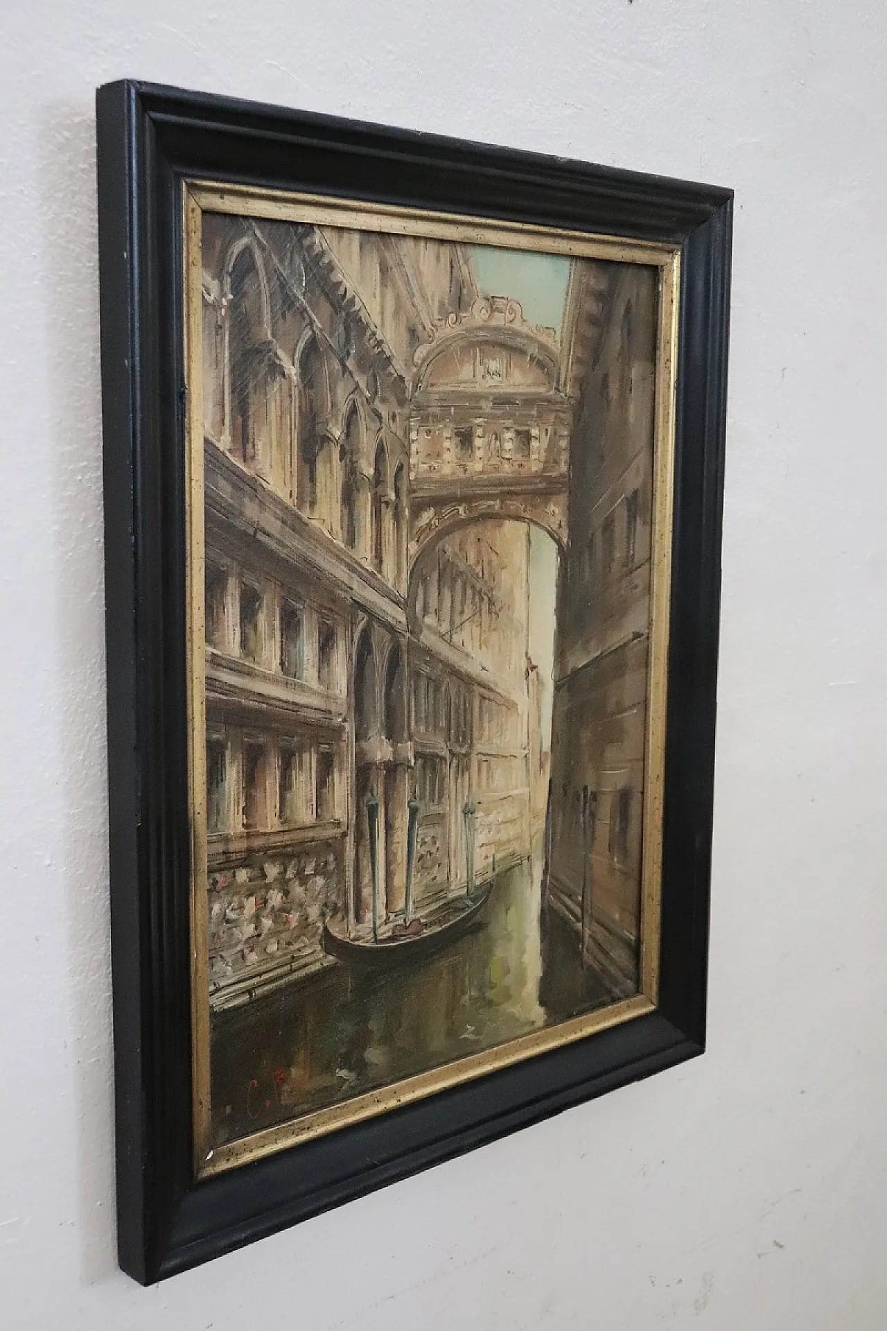 Olio su tela, Venezia il Ponte dei Sospiri, firma C. Rizzi '900 9