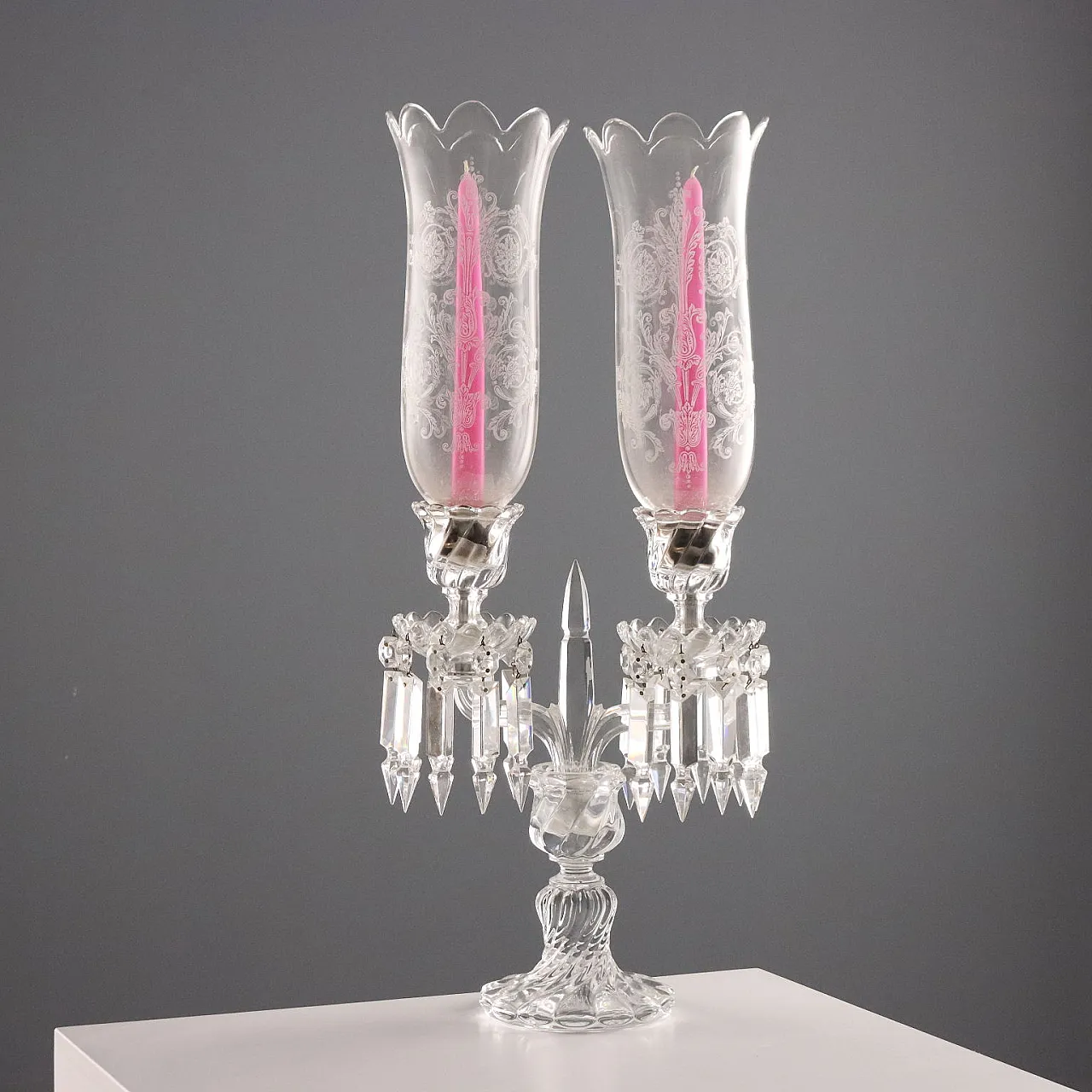 Candelabro in cristallo e vetro di Baccarat, '900 1