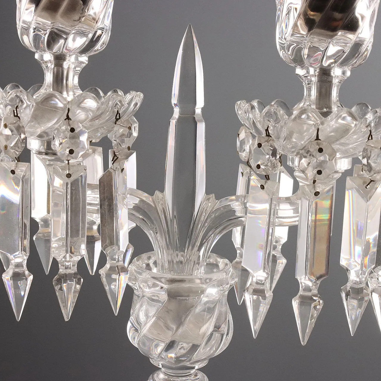 Candelabro in cristallo e vetro di Baccarat, '900 5