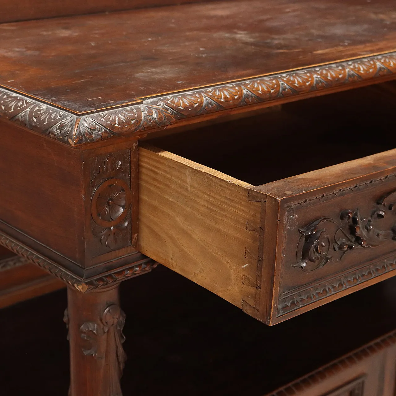 Credenza in noce in stile neorinascimentale, fine '800 5
