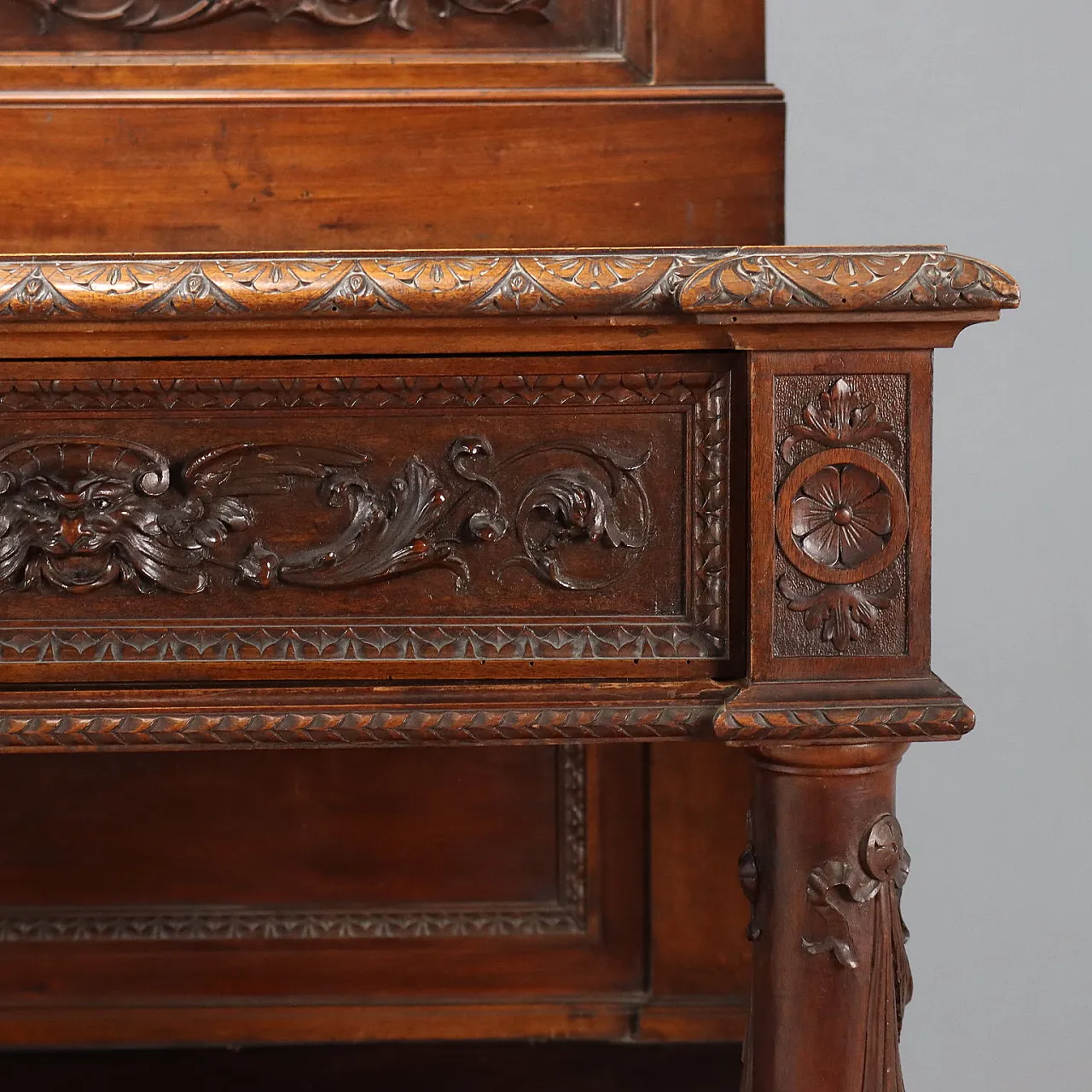 Credenza in noce in stile neorinascimentale, fine '800 6