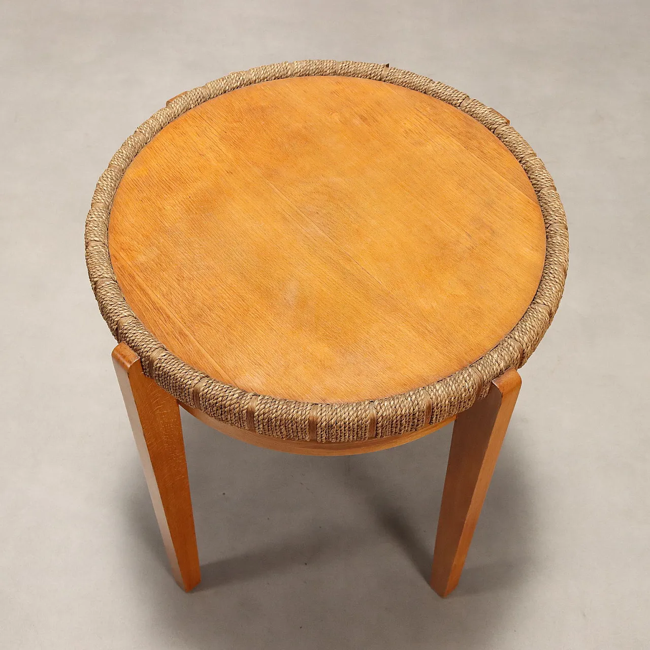 Coffee table in woven rope, poplar and beech, 20th century 6