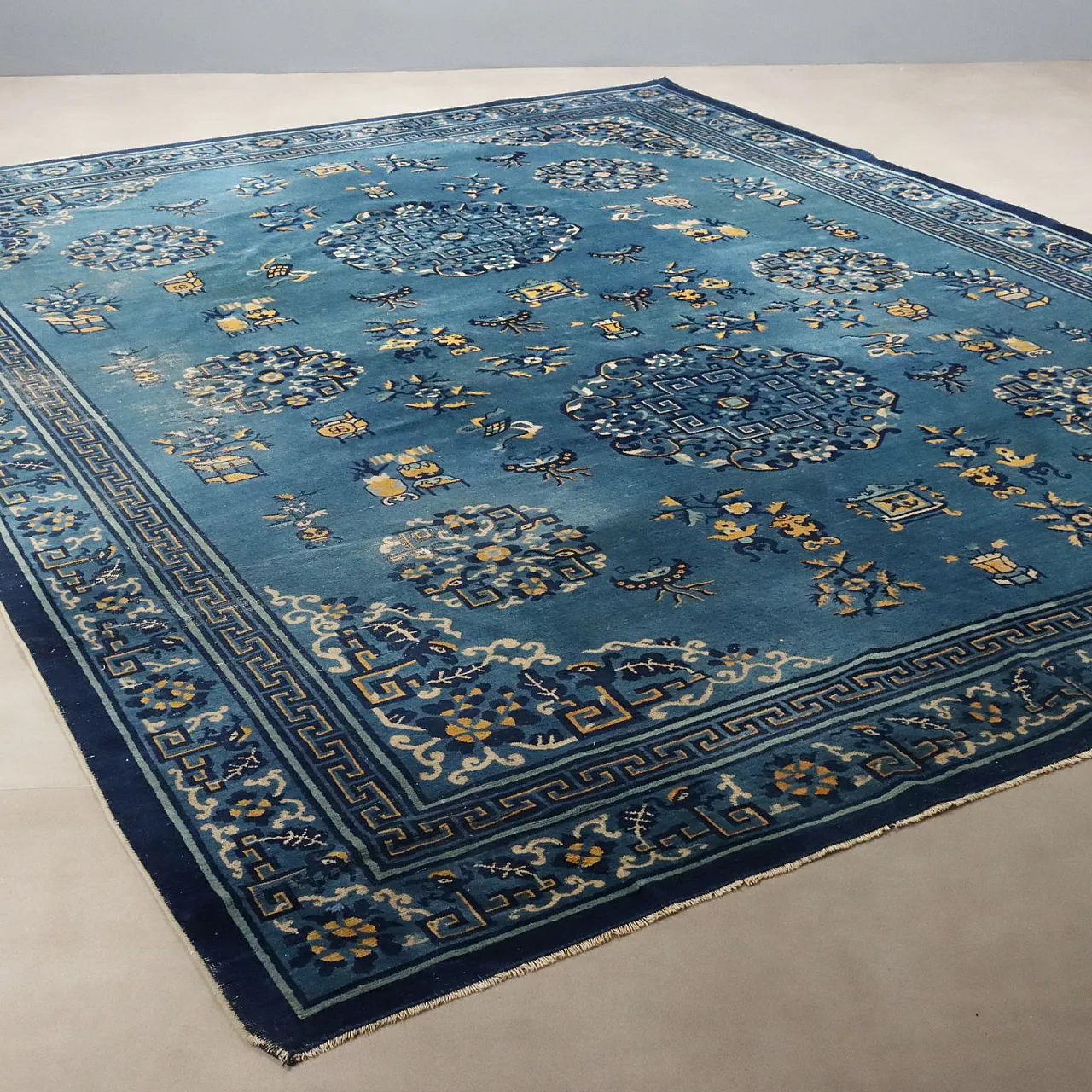 Tappeto Pechino in cotone e lana, nodo extrafine, fatto a mano, '900 1