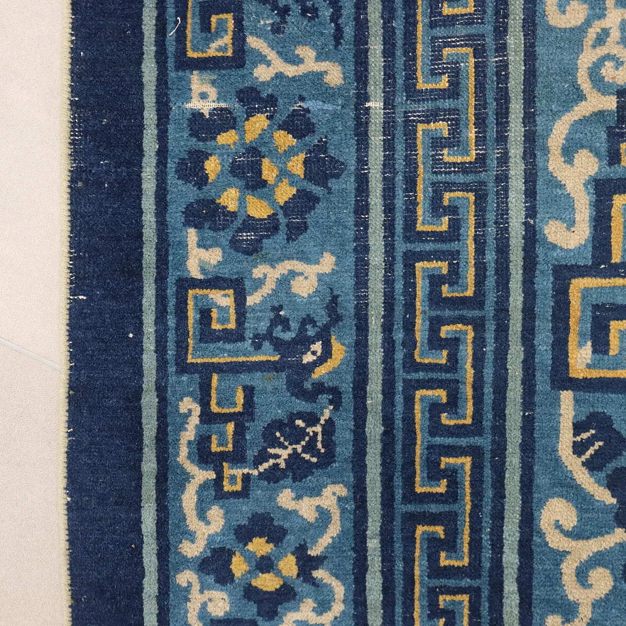 Tappeto Pechino in cotone e lana, nodo extrafine, fatto a mano, '900 9