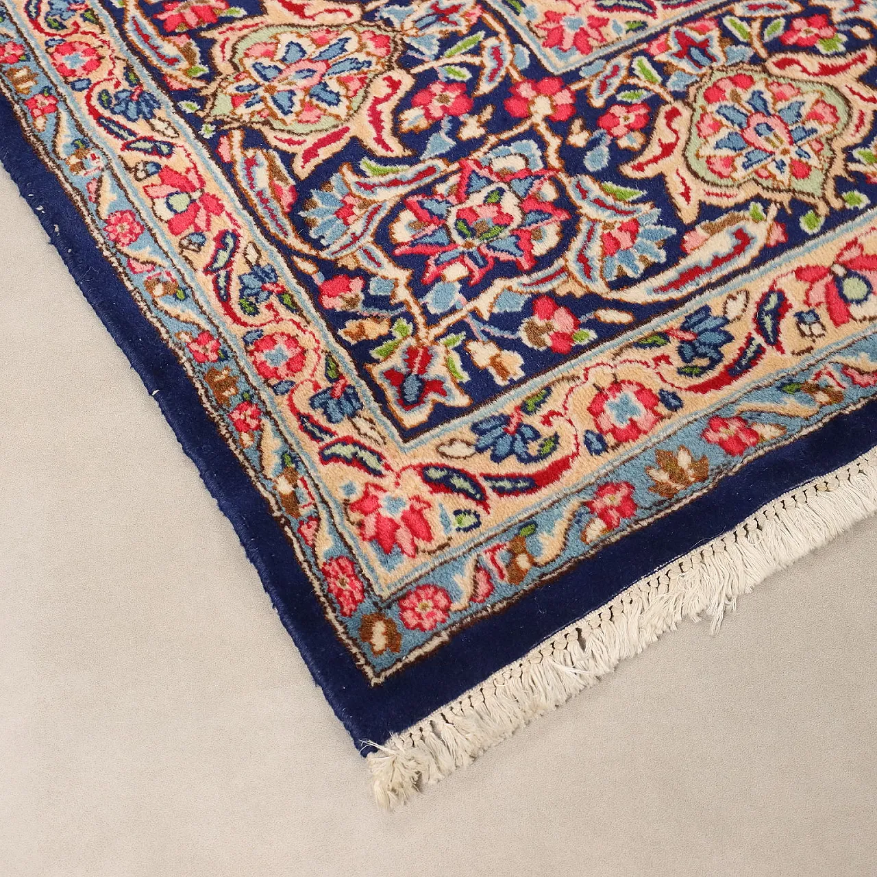 Tappeto Kerman in cotone e lana, nodo grosso, fatto a mano, '900 8