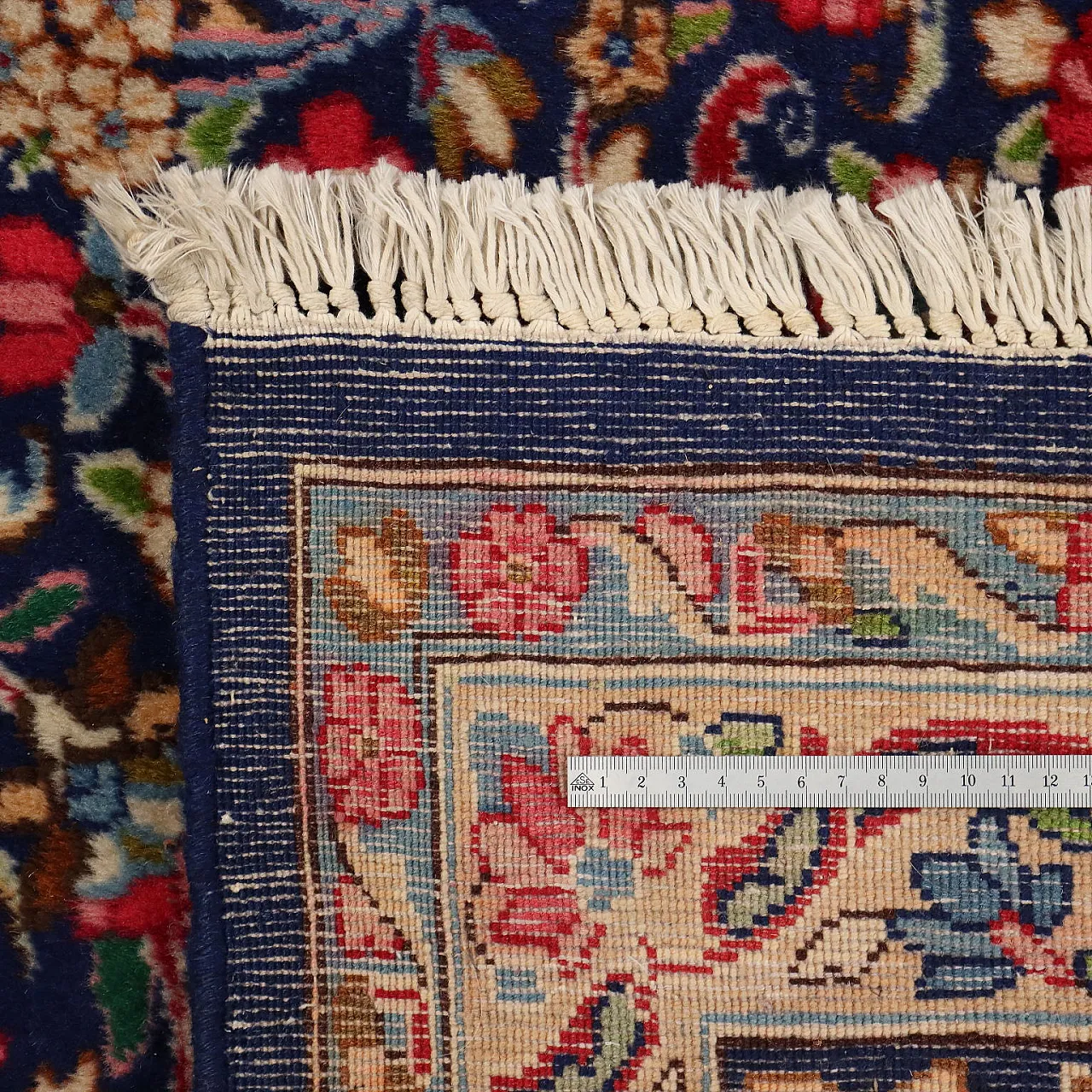 Tappeto Kerman in cotone e lana, nodo grosso, fatto a mano, '900 9