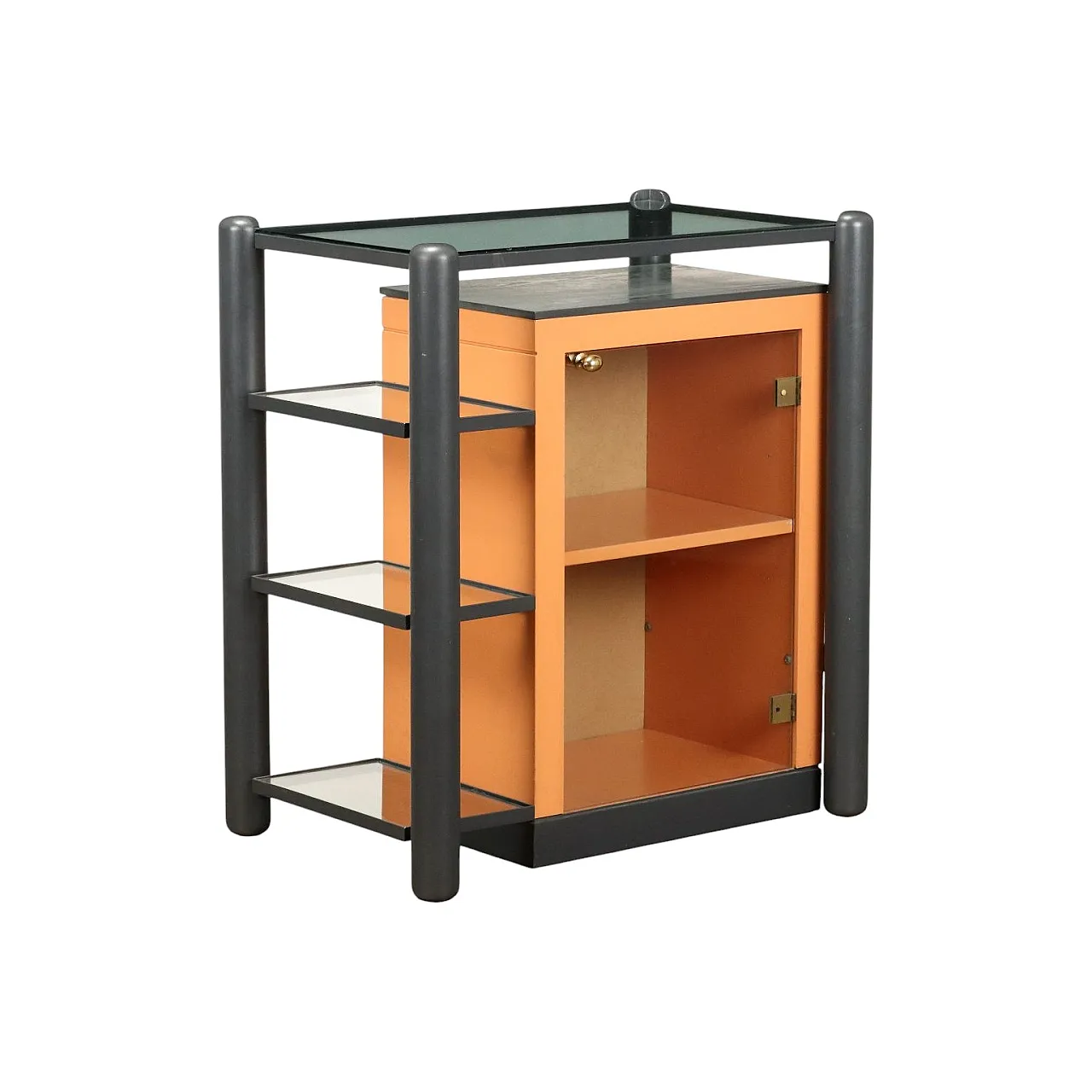 Vetrina in legno laccato, anni '80 1