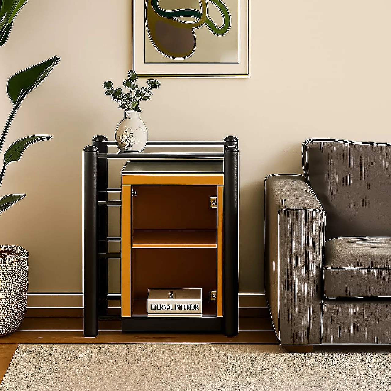 Vetrina in legno laccato, anni '80 2