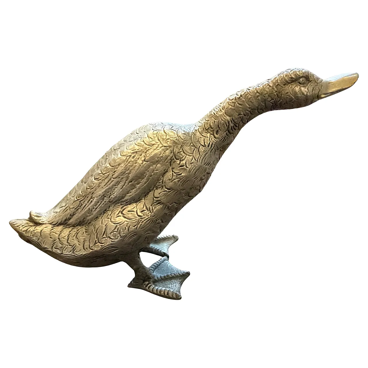 Silver plated sculptured duck paperweight by Gucci, 1980s 1