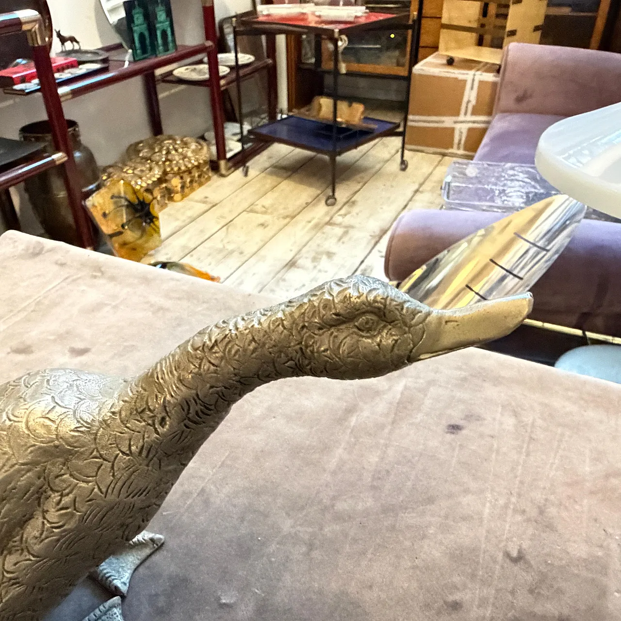 Silver plated sculptured duck paperweight by Gucci, 1980s 4