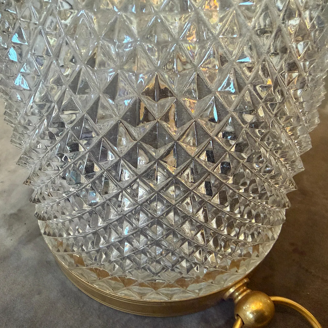 Modernist crystal and gilded metal champagne cooler, 1980s 5