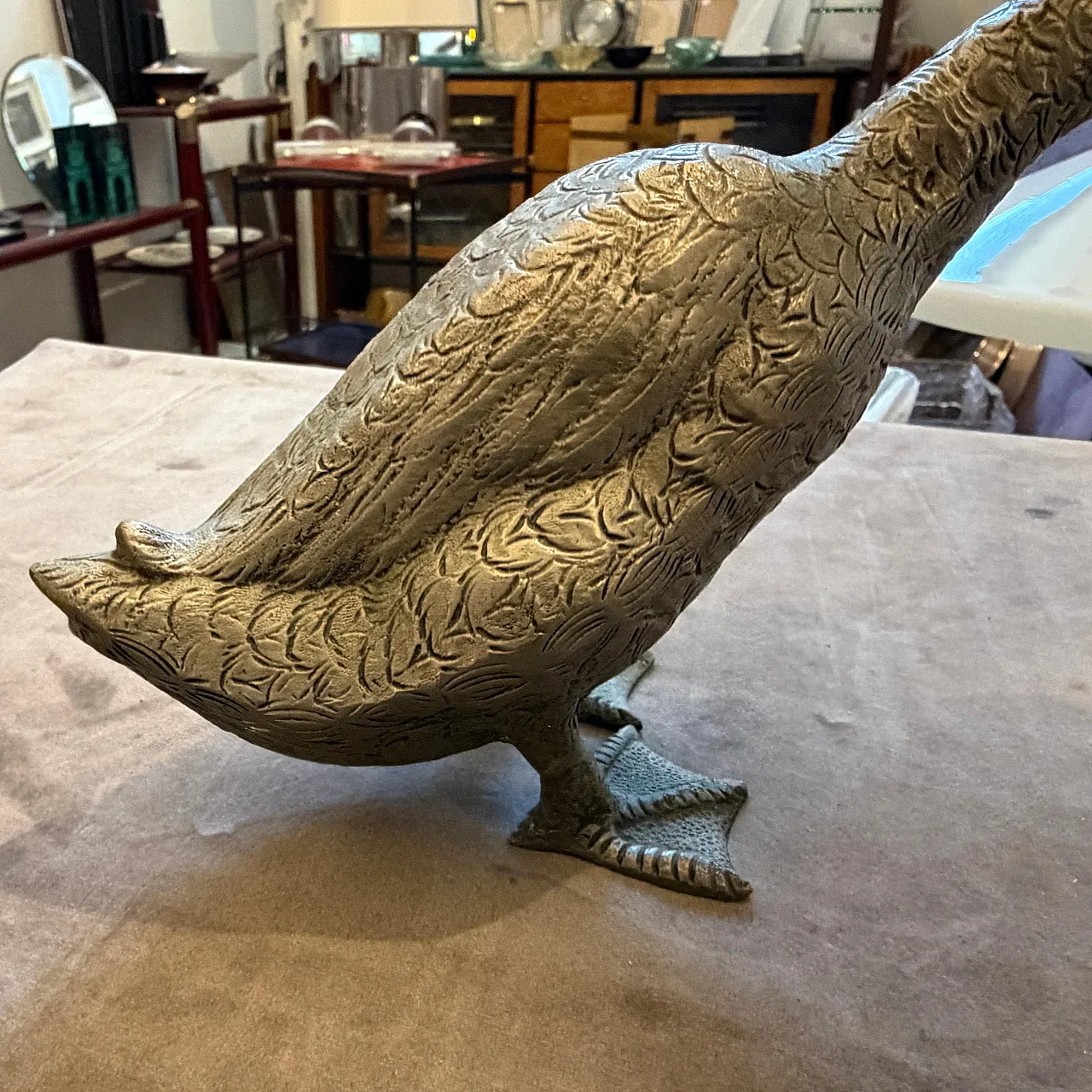 Silver plated sculptured duck paperweight by Gucci, 1980s 8