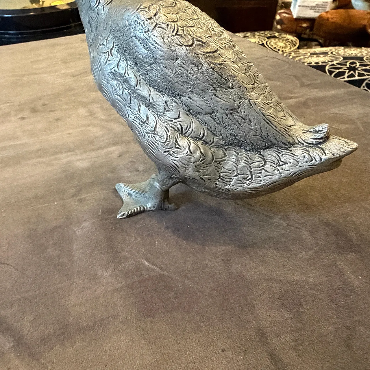 Silver plated sculptured duck paperweight by Gucci, 1980s 10