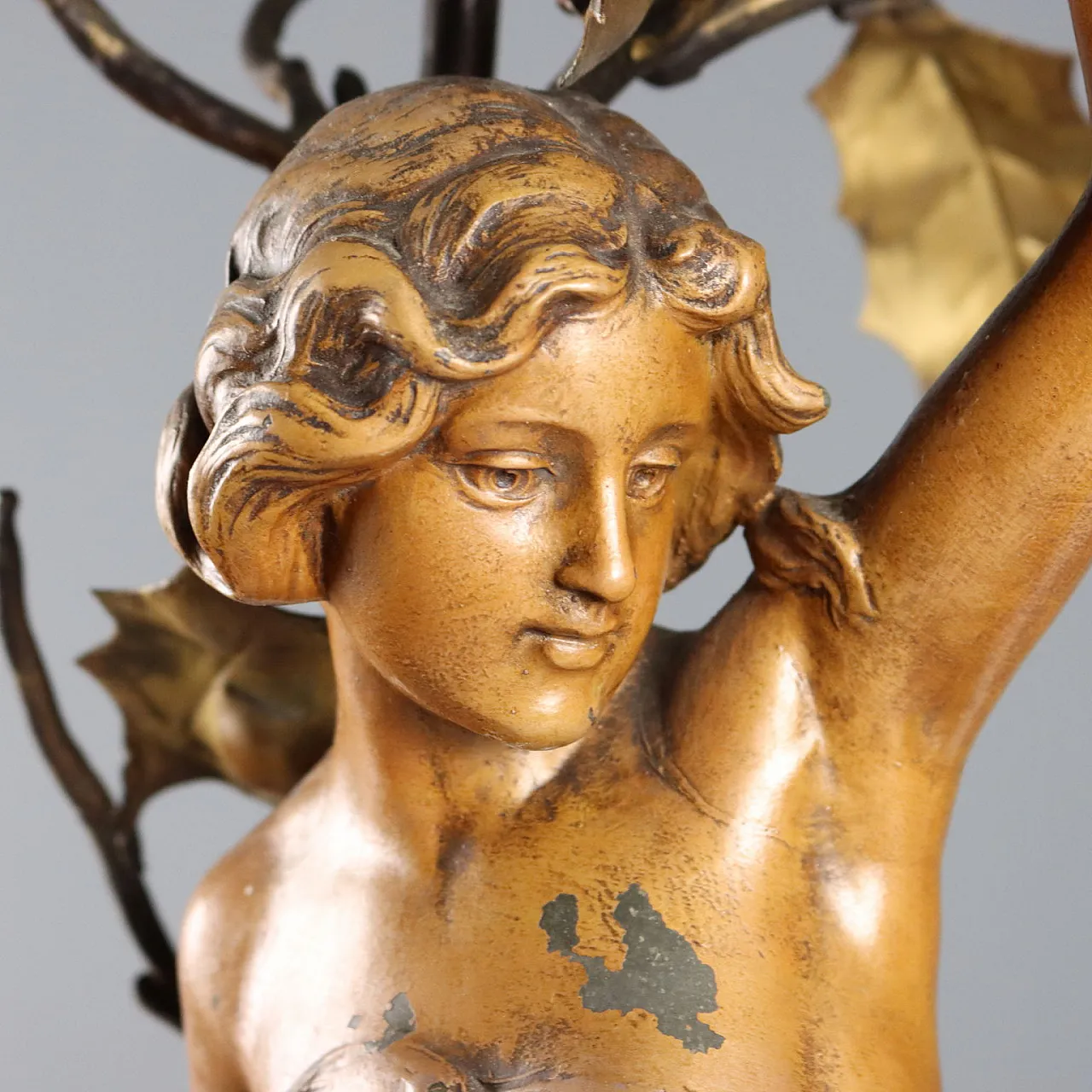 Coppia di lampade in metallo laccato, legno e lamiera, '900 4