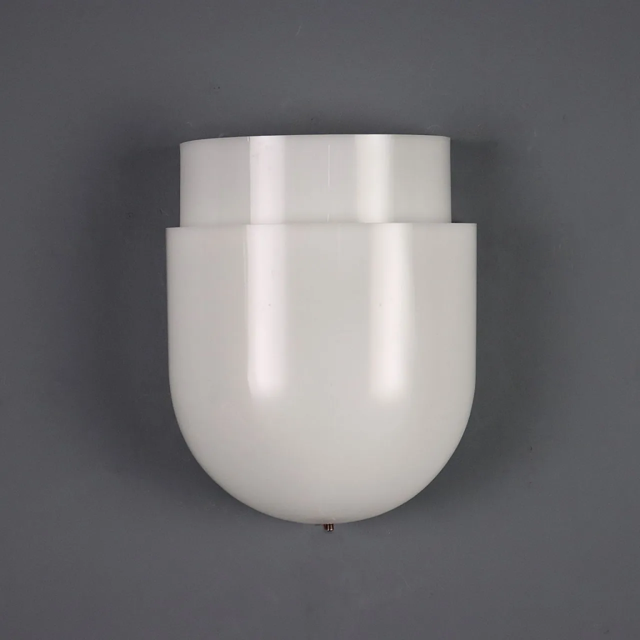 Lampada da parete in plastica bianca e metallo verniciato, '900 4