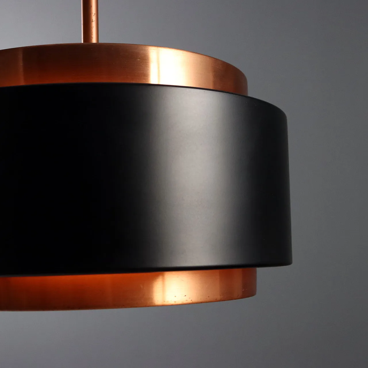 Lampadario in metallo rame spazzolato e metallo verniciato, '900 4