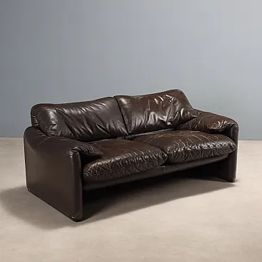 Sofa with foam padding and leather upholstery, 20th century