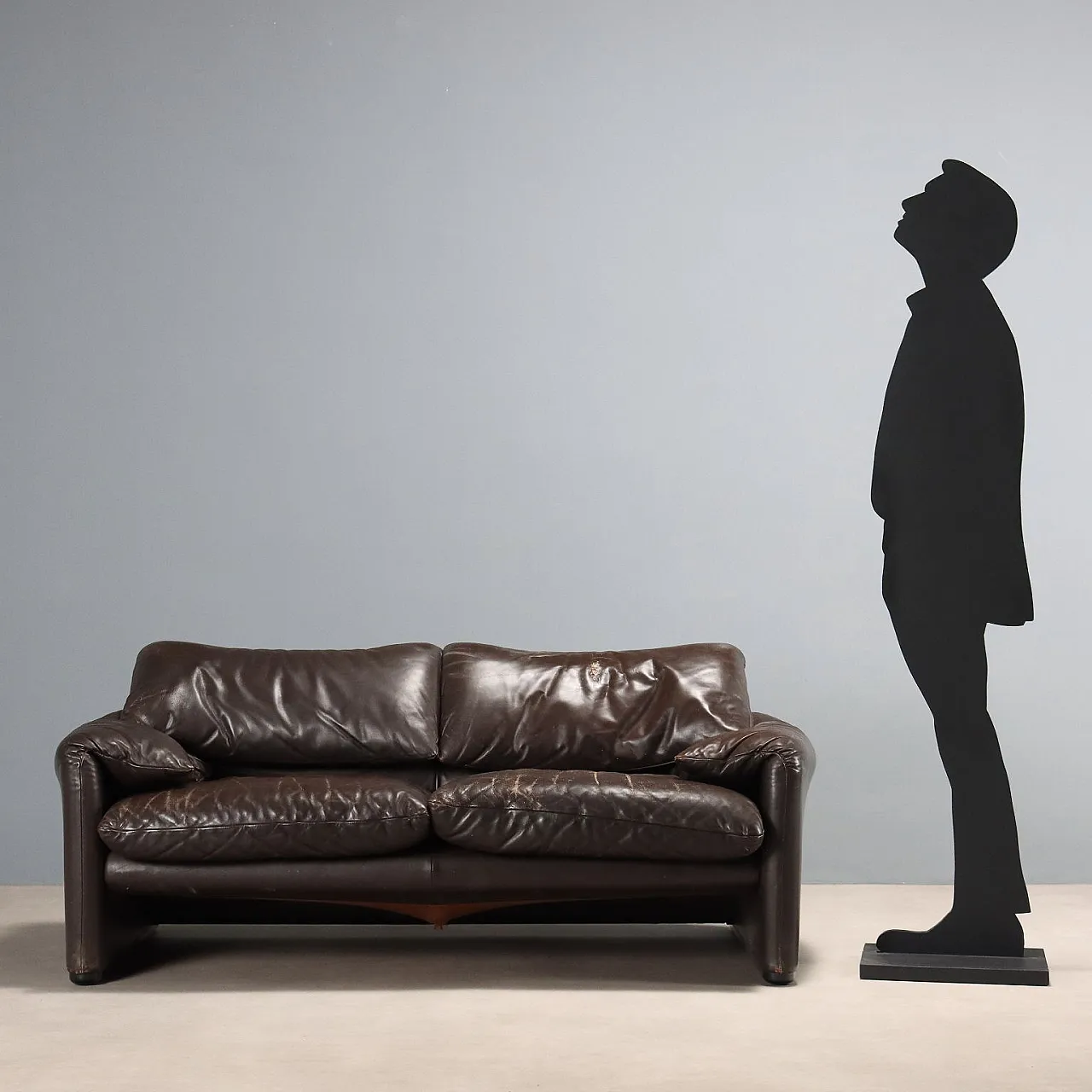 Sofa with foam padding and leather upholstery, 20th century 2