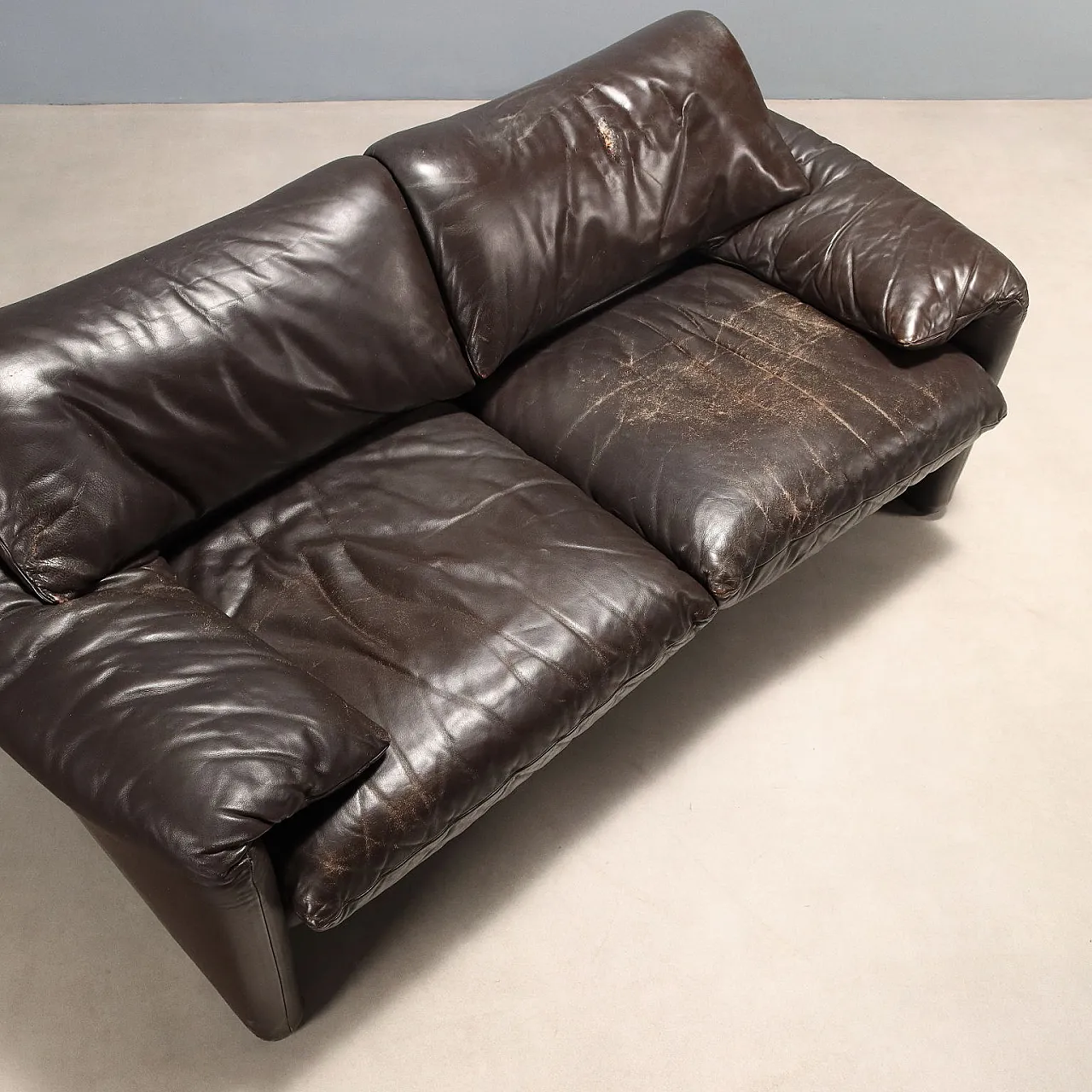 Sofa with foam padding and leather upholstery, 20th century 7
