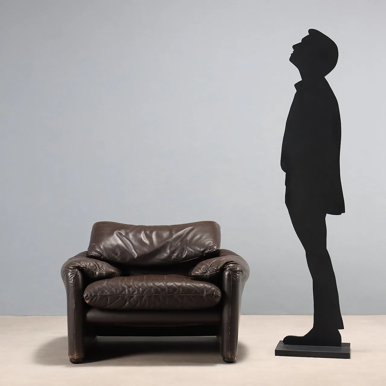 Armchair with foam padding and leather upholstery, 20th century 2