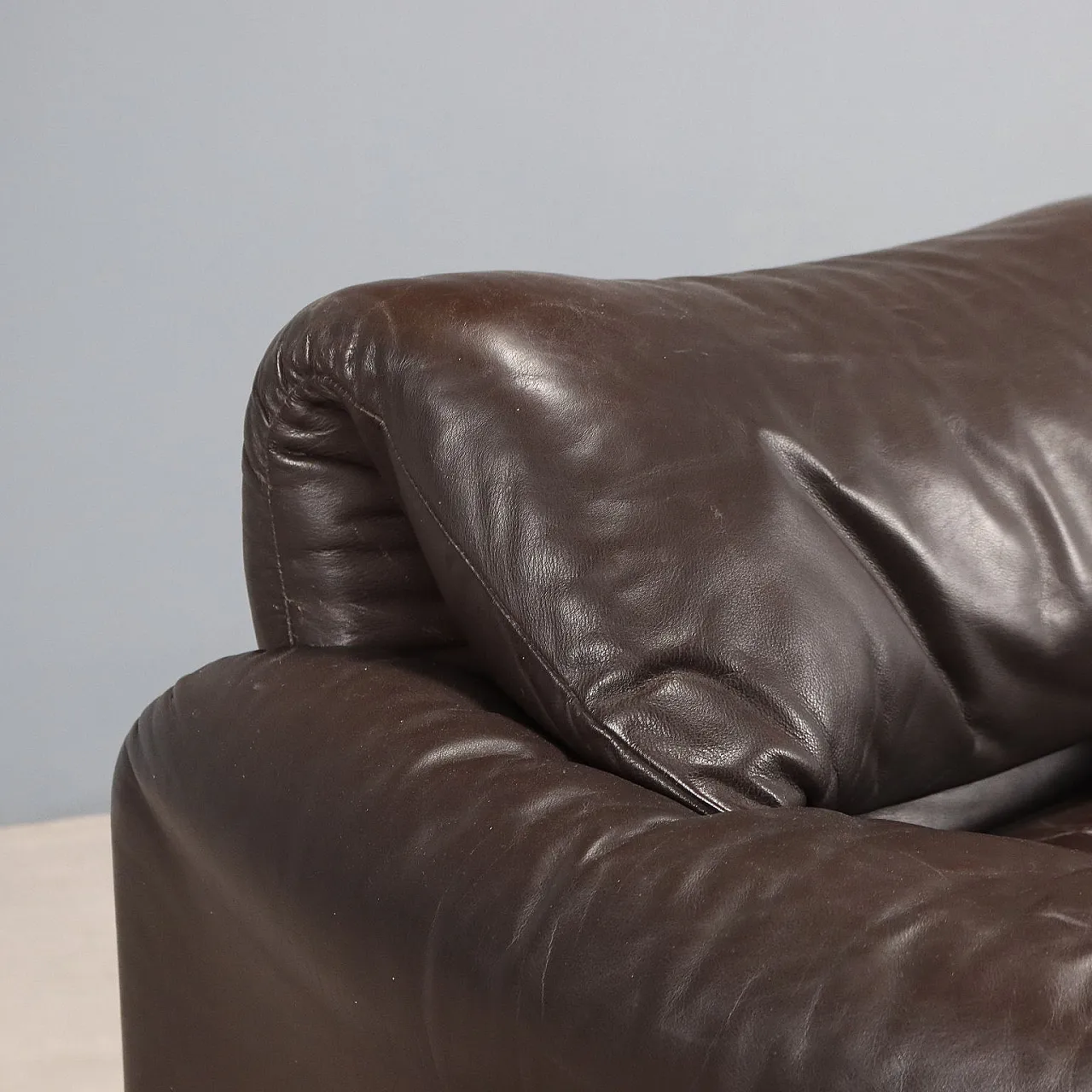 Armchair with foam padding and leather upholstery, 20th century 4