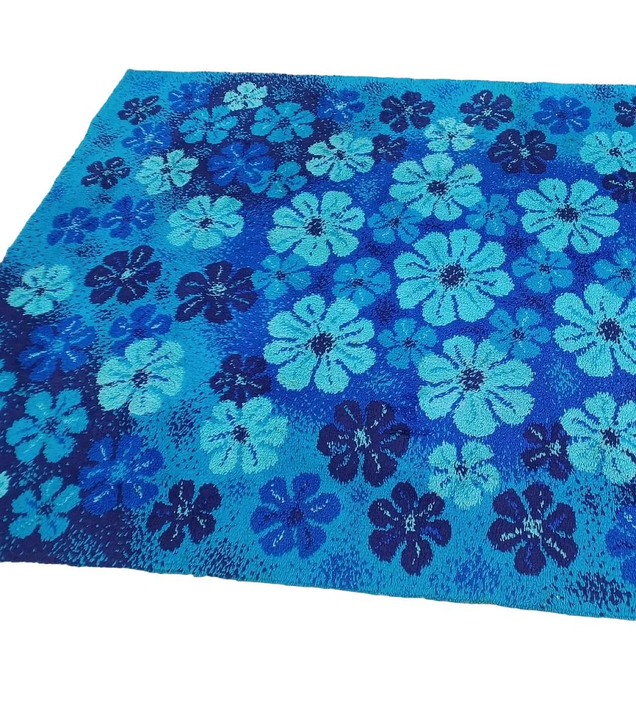 Tappeto in lana con fiori stilizzati, anni ‘70 4