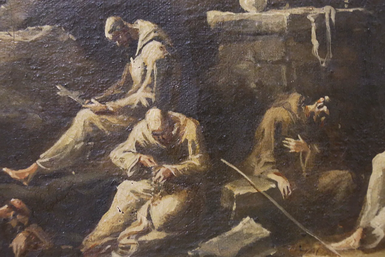 Scenes with monks, pair of oil paintings on canvas, 19th century 9