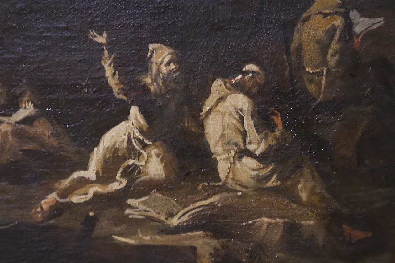 Scenes with monks, pair of oil paintings on canvas, 19th century 10