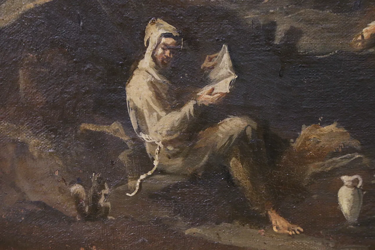 Scenes with monks, pair of oil paintings on canvas, 19th century 11