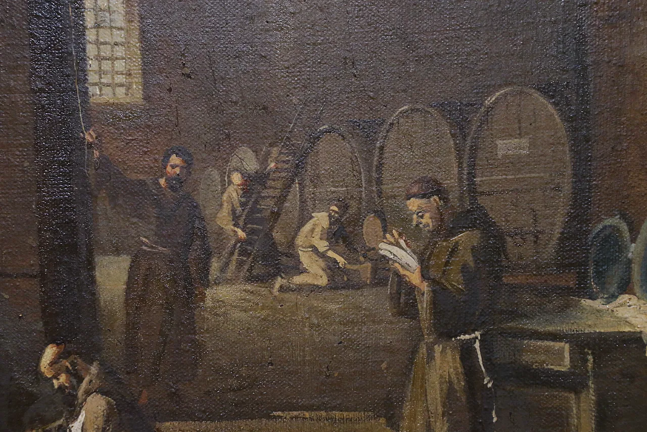 Scenes with monks, pair of oil paintings on canvas, 19th century 14