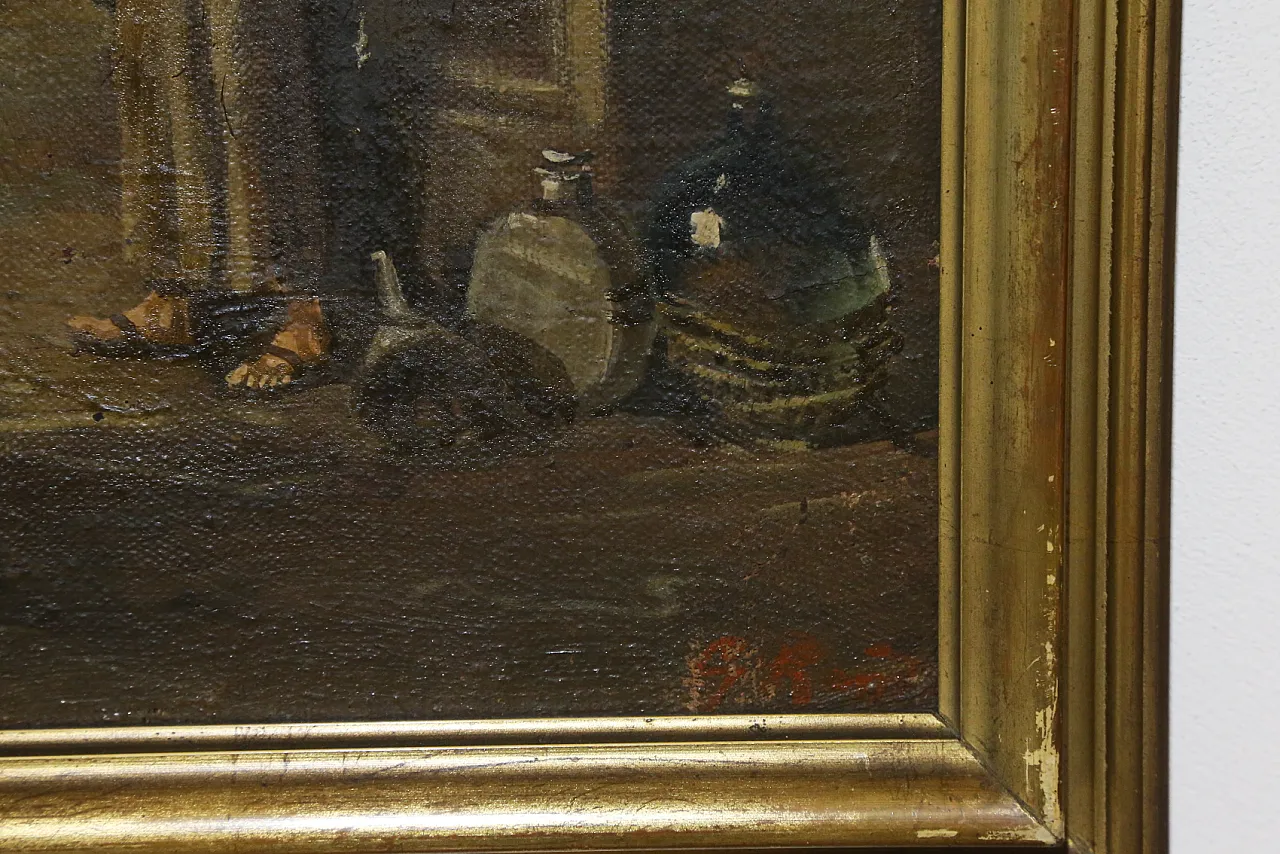 Scenes with monks, pair of oil paintings on canvas, 19th century 15