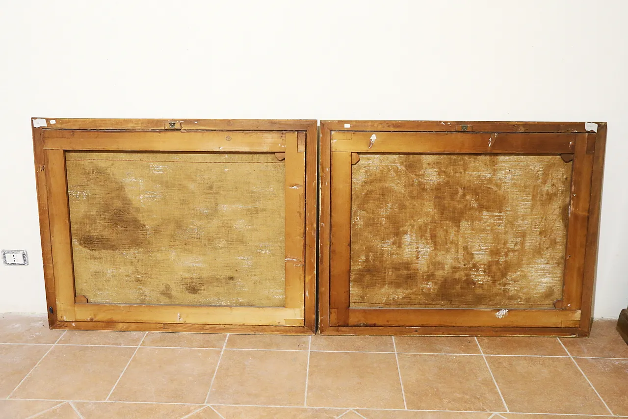 Scenes with monks, pair of oil paintings on canvas, 19th century 20