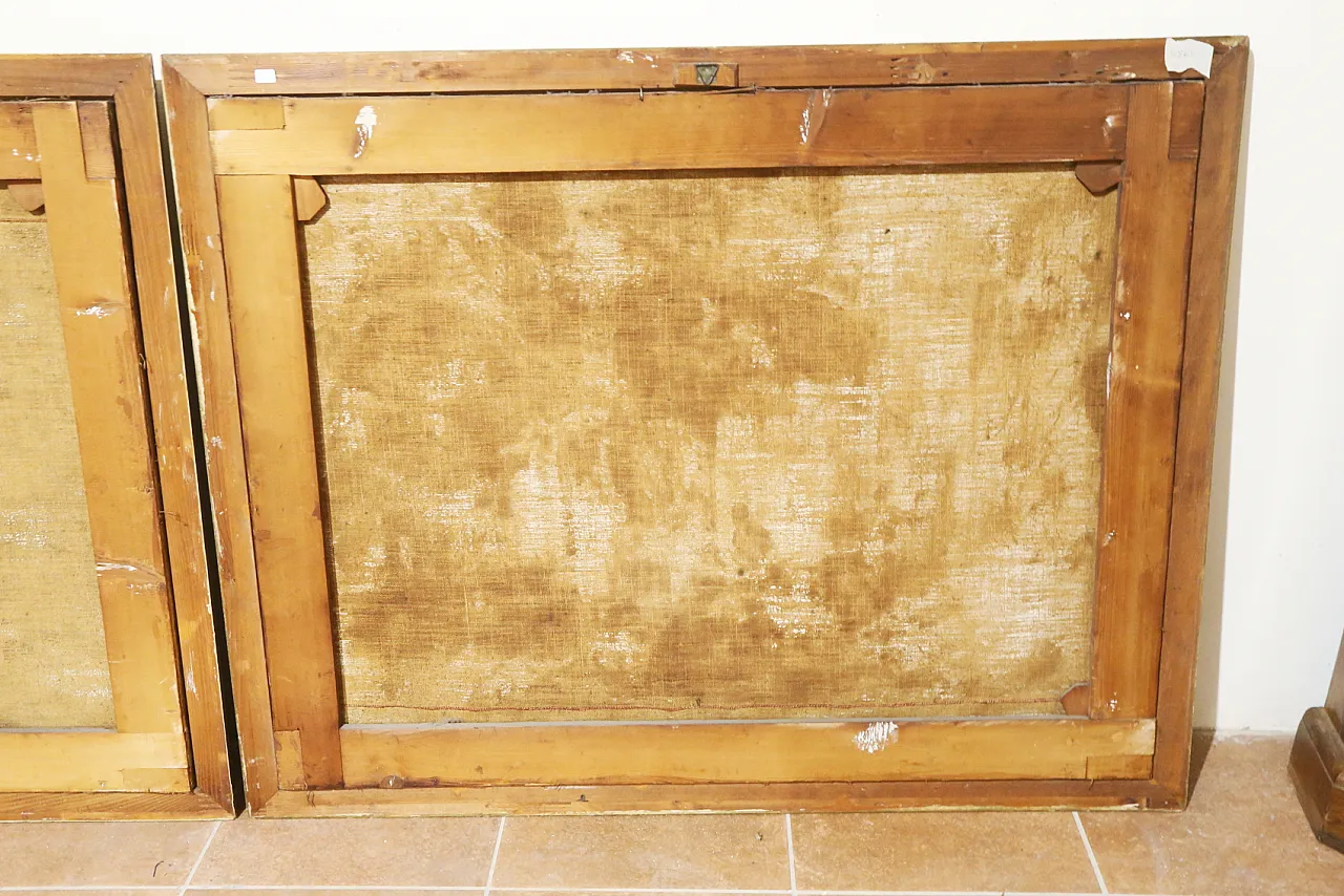 Scenes with monks, pair of oil paintings on canvas, 19th century 21