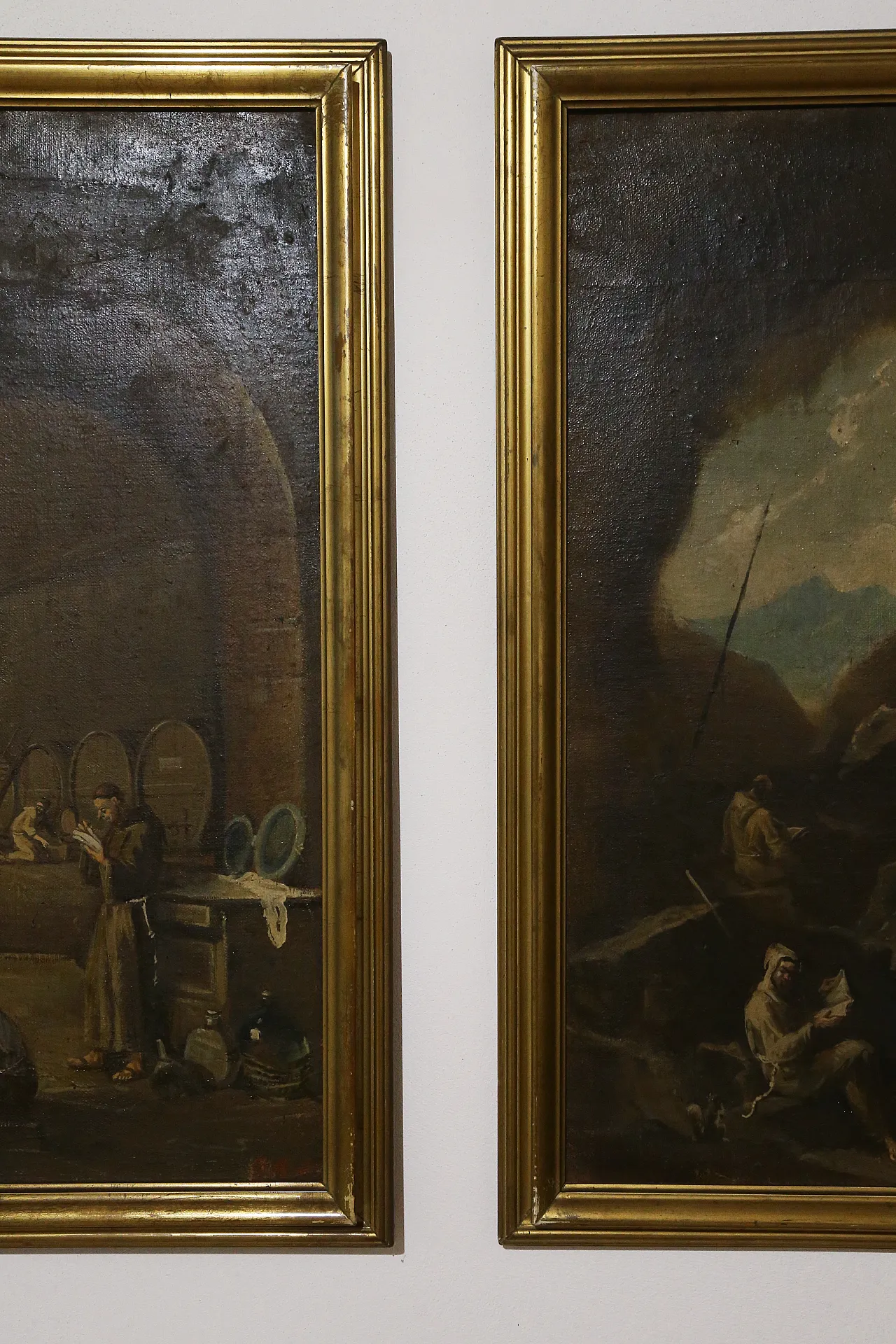 Scenes with monks, pair of oil paintings on canvas, 19th century 23