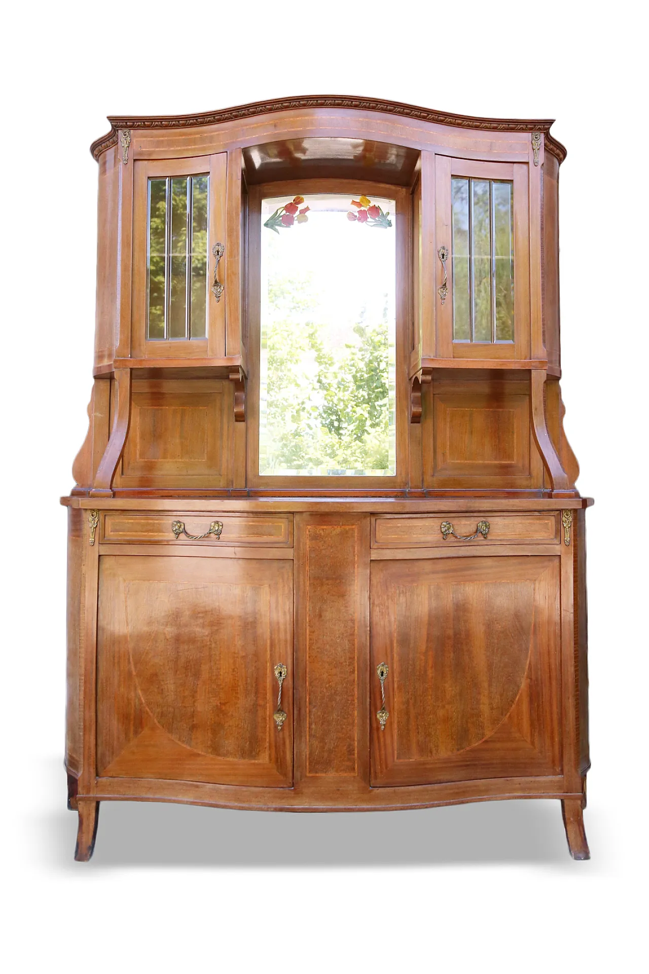 Pair of liberty display cabinets feather mahogany, 20th century 1