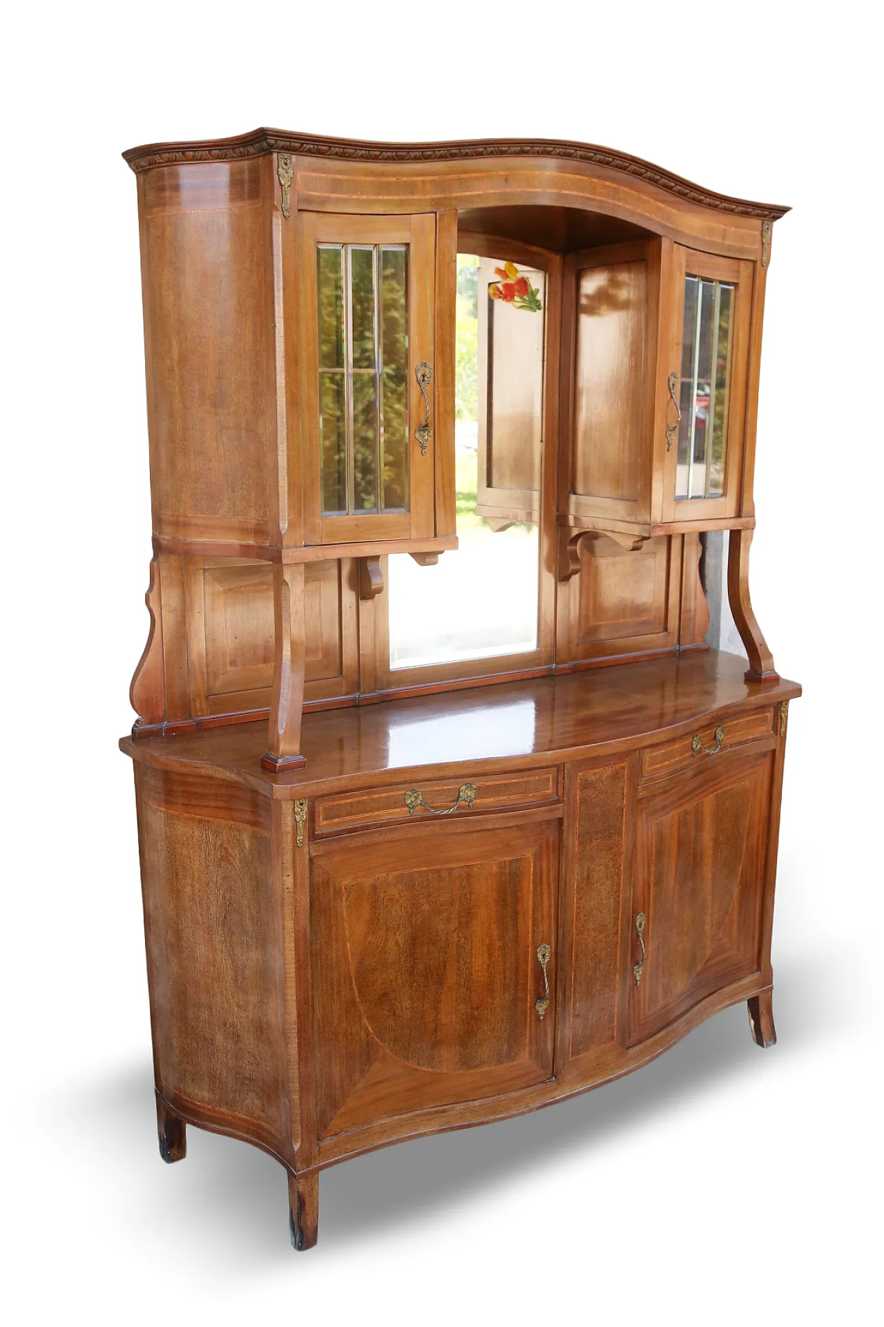 Pair of liberty display cabinets feather mahogany, 20th century 2